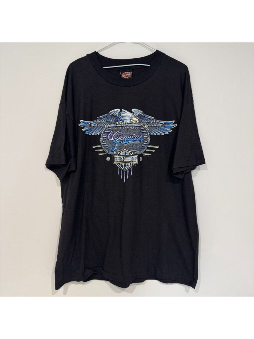 Vintage 1990s Harley Davidson Chrome Eagle Emblem T-shirt XL Cincinnati 1995